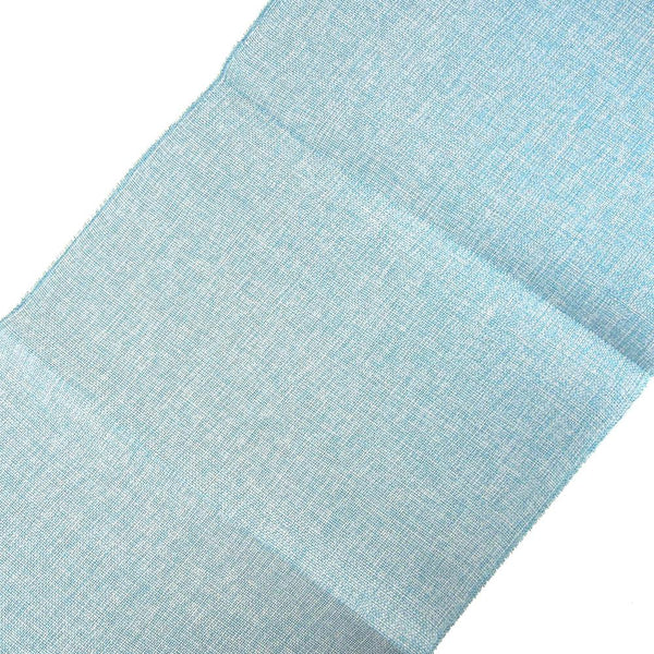 Faux Jute Rectangular Table Runner, Light Blue, 72-Inch