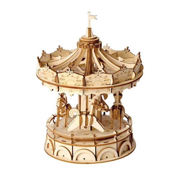 Merry-Go-Round Carousel Modern 3D Wooden Puzzle, 6-Inch