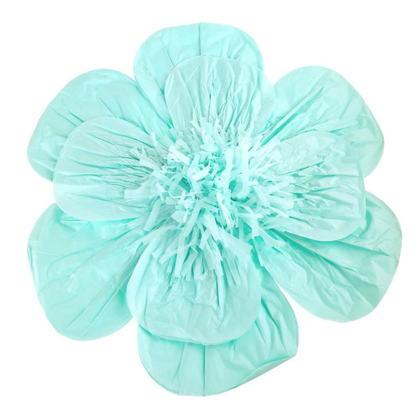 Paper Scalloped Magnolia Wall Flower, Blue, 20-Inch