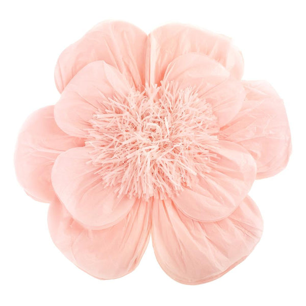 Paper Scalloped Magnolia Wall Flower, Blush, 20-Inch