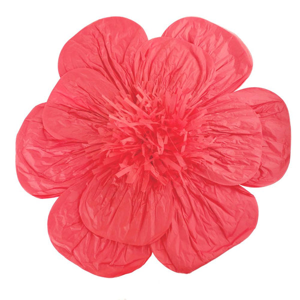 Paper Scalloped Magnolia Wall Flower, Fuchsia, 20-Inch