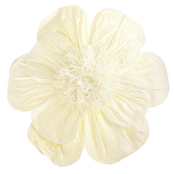 Paper Scalloped Magnolia Wall Flower, Ivory, 20-Inch