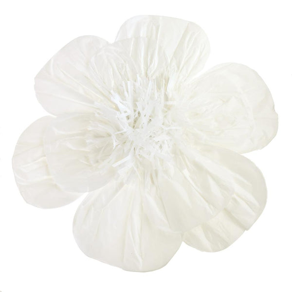 Paper Scalloped Magnolia Wall Flower, White, 20-Inch