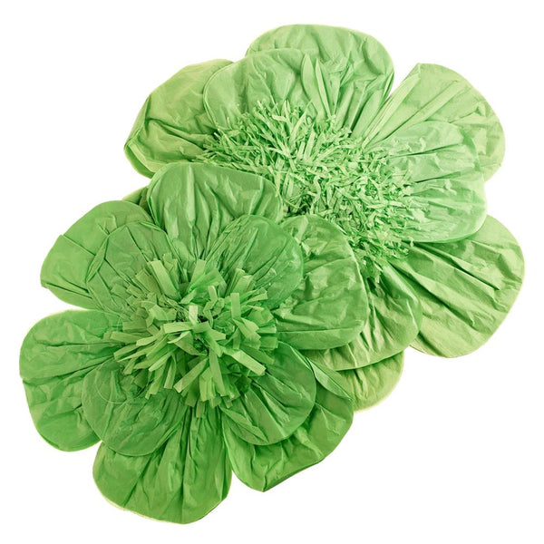 Paper Scalloped Magnolia Wall Flower, Moss Green, Assorted Sizes, 2-Piece