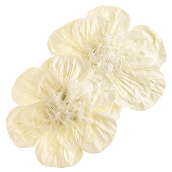 Paper Scalloped Magnolia Wall Flower, Ivory, Assorted Sizes, 2-Piece