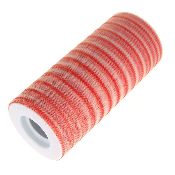 Stripe Tulle Spool Roll, 6-Inch, 25 Yards, Red