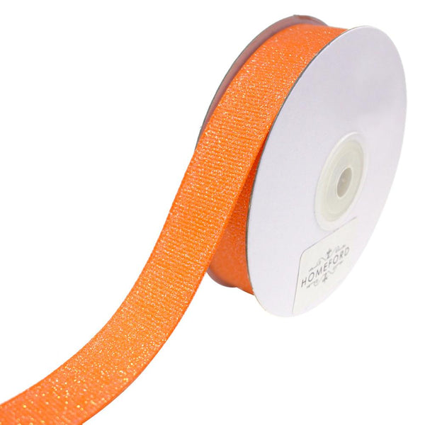 Dazzle Glitter Grosgrain Ribbon, 5/8-Inch, 6 Yards, Tangerine