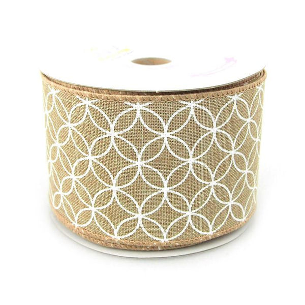 Curved Diamond Canvas Ribbon, 2-1/2-Inch, 10 Yards, Toffee