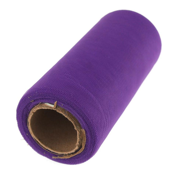 Premium American Tulle Spool Roll, Made in the USA, 6-Inch, 25 Yards, Tropical Purple