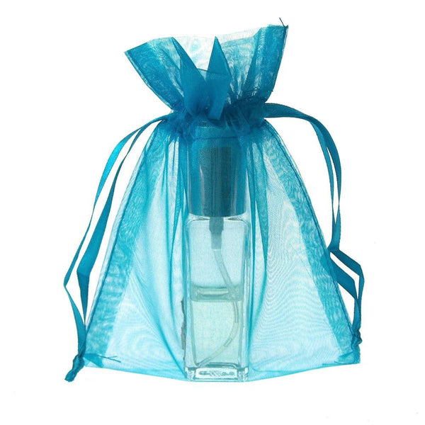 Organza Favor Pouch Bag, 5-Inch x 6-1/2-Inch, 12-Count, Turquoise