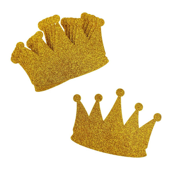 Glitter Foam Crown Cut-Outs, Gold, 4-1/2-Inch, 10-Count