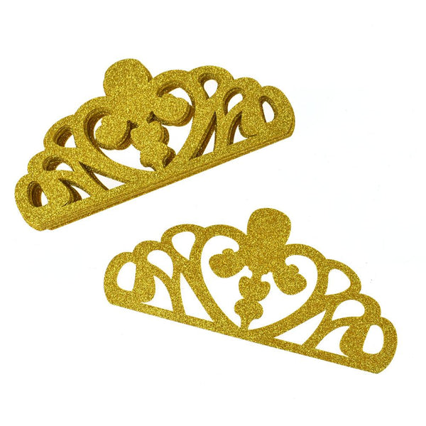 EVA Glitter Foam Tiara Crown Cut-Outs, 8-1/2-Inch, 10-Count, Gold