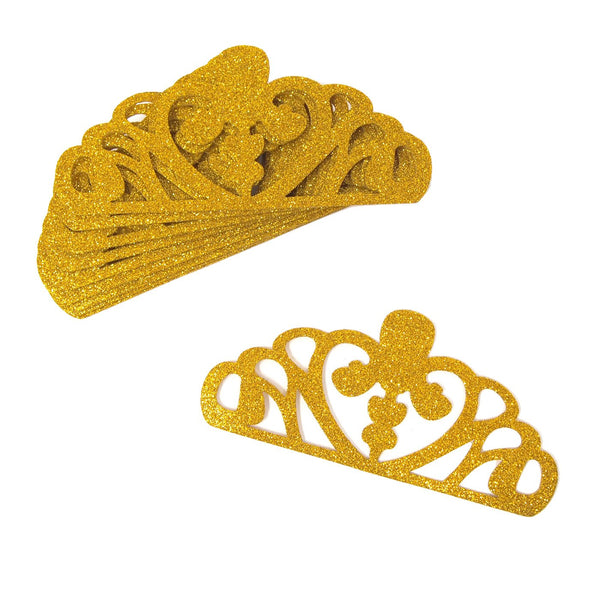 EVA Glitter Foam Tiara Crown Cut-Outs, Gold, 5-1/4-Inch, 10-Count