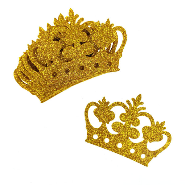 Glitter Foam Royal Crown Cut-outs, Gold, 2-3/4-Inch, 10-Count