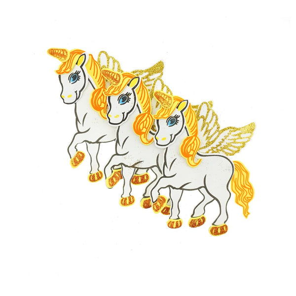 Glittered Unicorn EVA Foam Cut Outs, 5-Inch, 10-Count, Gold