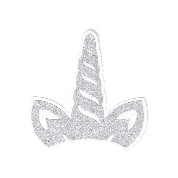 EVA Glitter Foam Unicorn Horn Cut Outs, Silver, 7-Inch, 10-Count