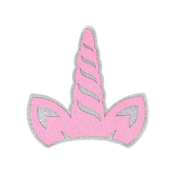 EVA Glitter Foam Unicorn Horn Cut Outs, Silver/Pink, 7-Inch, 10-Count