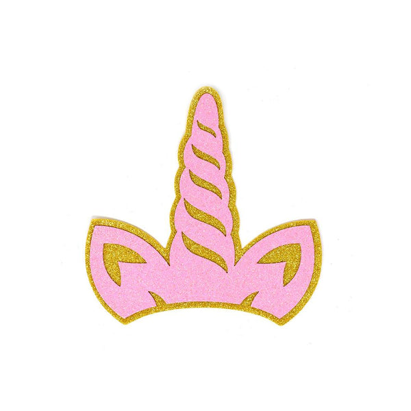 EVA Glitter Foam Unicorn Horn Cut Outs, Gold/Pink, 4-Inch, 10-Count