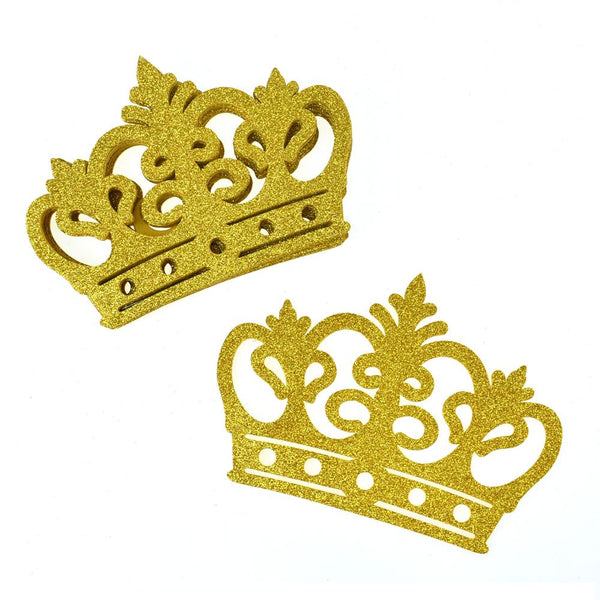 Eva Glitter Foam Royal Crown Cut-Outs, 7-3/4-Inch, 10-Count, Gold