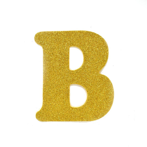 EVA Glitter Foam Letter Cut Out "B", Gold, 4-1/2-Inch, 12-Count