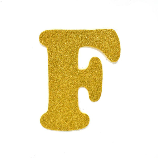 EVA Glitter Foam Letter Cut Out "F", Gold, 4-1/2-Inch, 12-Count