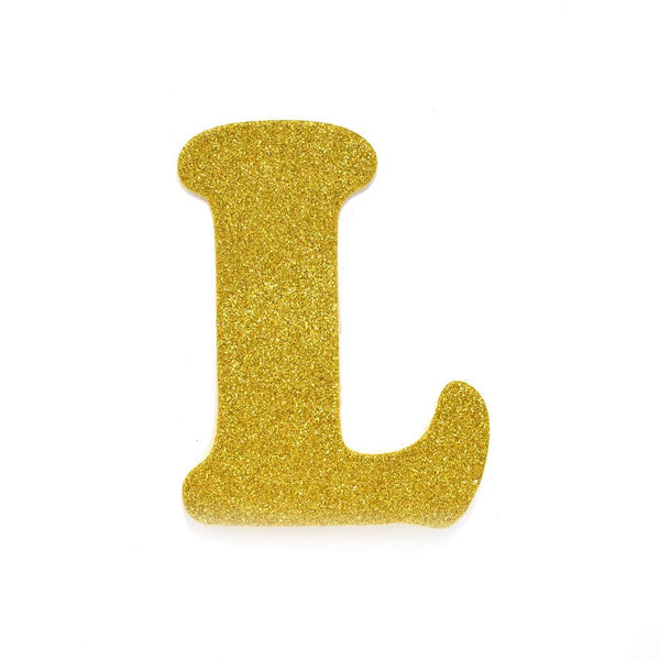 EVA Glitter Foam Letter Cut Out "L", Gold, 4-1/2-Inch, 12-Count