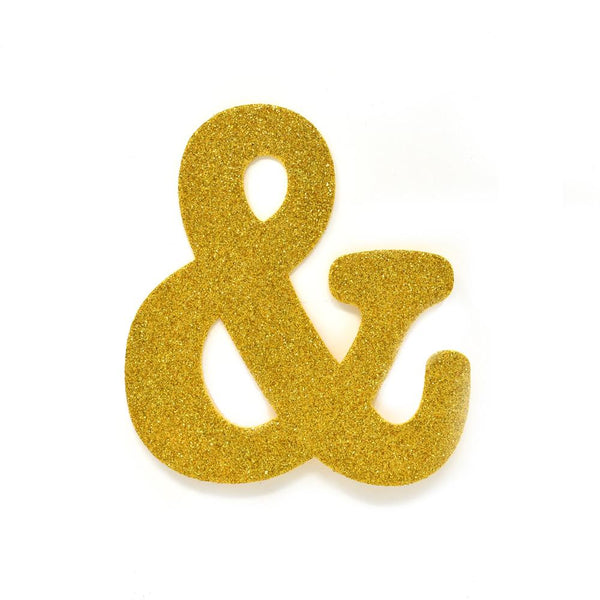 EVA Glitter Foam Letter Cut Out "&", Gold, 4-1/2-Inch, 12-Count