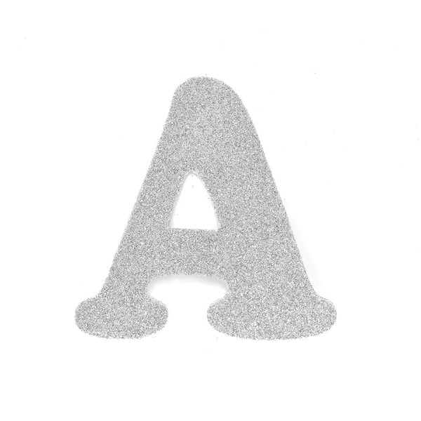 EVA Glitter Foam Letter Cut Out "A", Silver, 4-1/2-Inch, 12-Count