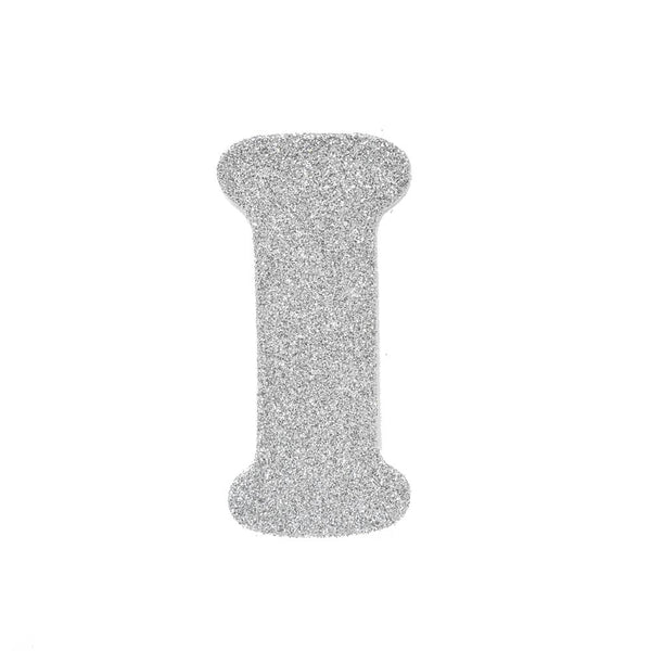 EVA Glitter Foam Letter Cut Out "I", Silver, 4-1/2-Inch, 12-Count