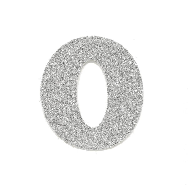 EVA Glitter Foam Letter Cut Out "O", Silver, 4-1/2-Inch, 12-Count