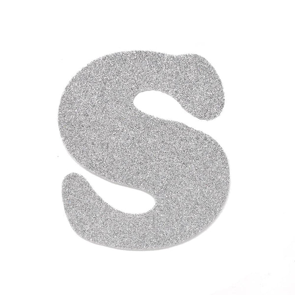 EVA Glitter Foam Letter Cut Out "S", Silver, 4-1/2-Inch, 12-Count