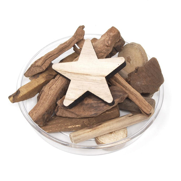 Decorative Christmas Bowl Vase Filler Wood Shapes, Star