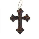 Hanging Beveled Nasrani Cross Christmas Tree Ornament, 4-Inch