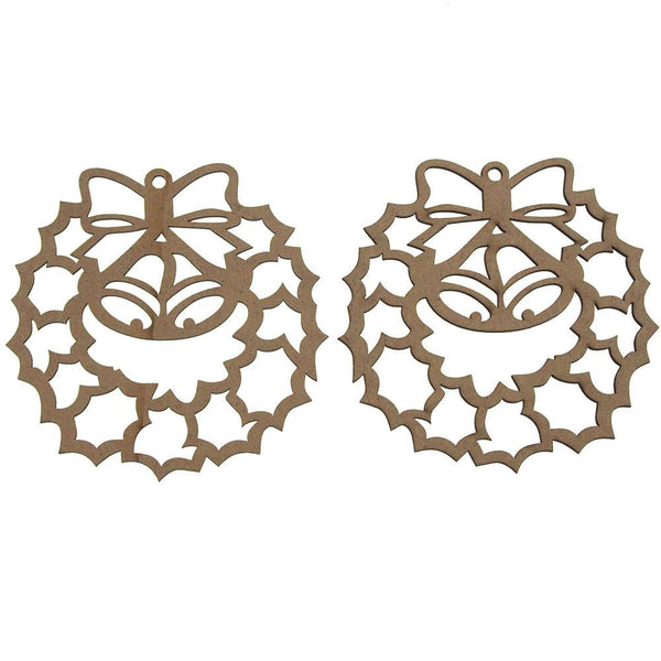 Wreath Laser Cut Christmas Ornaments, 4-Inch, 2-Piece