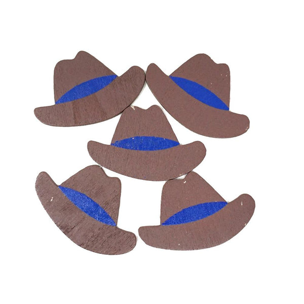 Small Cowboy Hat Wooden Favors, 1-1/2-Inch, 100-Count, Blue