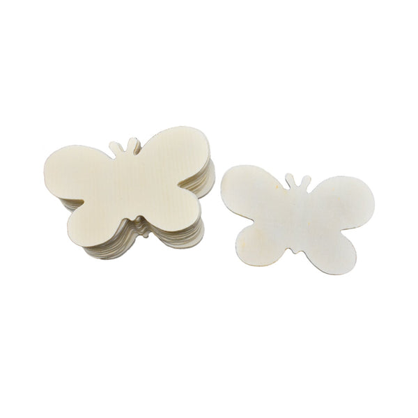 Craft Wood Butterflies, Natural, 8cm or 3-1/8-Inch, 12-Count