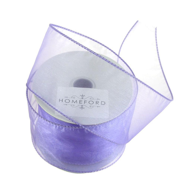 Sheer Organza Wired Edge Ribbon, 2-1/2-Inch, 10 Yards, Lavender