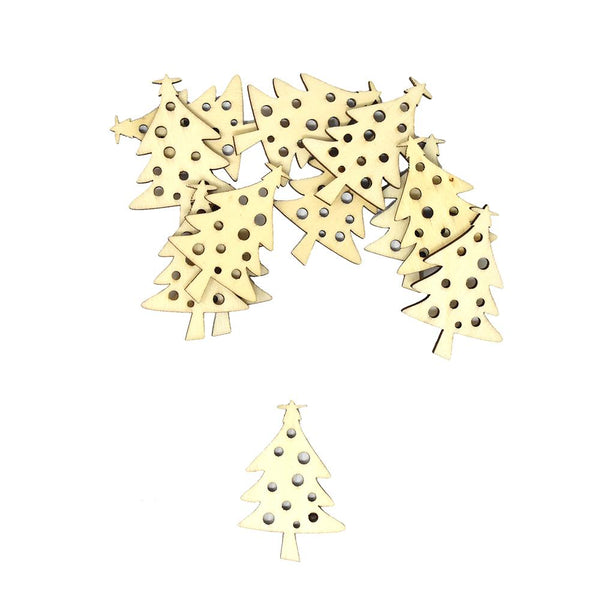 Holiday Laser Cut Tree Wood Shapes, 12-Count