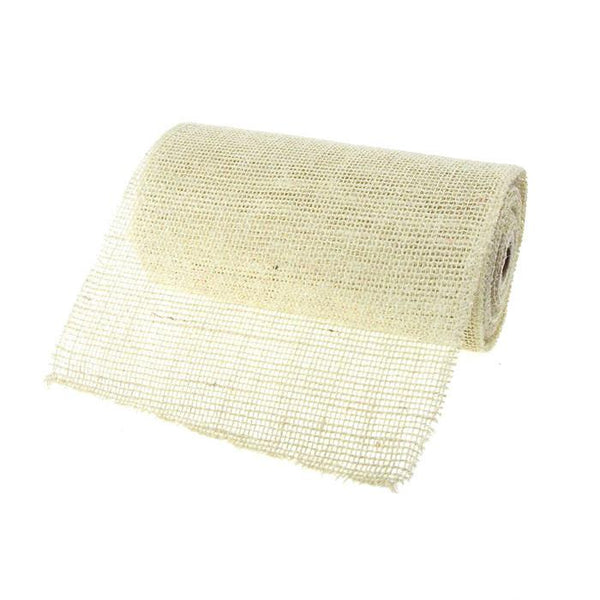 Burlap Rolls Jute Fabric, 9-Inch, 10 Yards, White