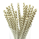 Race Car Checkered Paper Straws, 7-3/4-Inch, 25-Piece