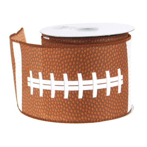 Football Polyster Ribbon Wired Edge, 2-1/2-Inch, 10 Yards