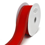 Red Velvet Metallic-Colored Trim Wired Ribbon, 1-1/2-Inch, 10-Yard