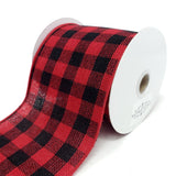 Christmas Buffalo Checkered Wired Ribbon, 10-Yard