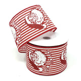 Christmas Vintage Santa Red Stripes Ribbon, 2-1/2-Inch, 10-Yard