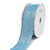 Christmas Flat Glitter Wired Edge Ribbon, 10-Yard