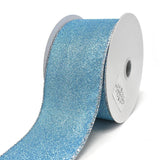 Christmas Flat Glitter Wired Edge Ribbon, 10-Yard