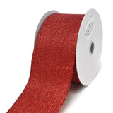 Christmas Flat Glitter Wired Edge Ribbon, 10-Yard