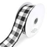 Printed Gingham Patterned Wired Ribbon, 1-1/2-Inch, 10-Yard