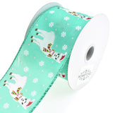 Holiday Alpaca and Snowflake Wired Ribbon, 2-1/2-Inch, 10-Yard