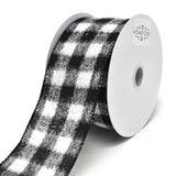 Brushed Square Plaid Wired Ribbon, 2-1/2-Inch, 10-Yard